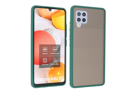 BAOHU Hoesje Geschikt voor de Samsung Galaxy A42 5G - Hard Case Backcover Telefoonhoesje - Donker Groen
