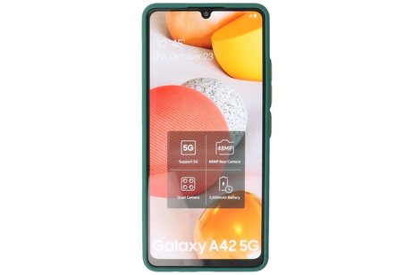 BAOHU Hoesje Geschikt voor de Samsung Galaxy A42 5G - Hard Case Backcover Telefoonhoesje - Donker Groen
