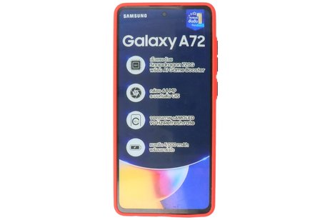BAOHU Hoesje Geschikt voor de Samsung Galaxy A72 & Galaxy A72 5G - Hard Case Backcover Telefoonhoesje - Rood