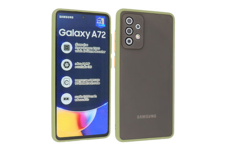 BAOHU Hoesje Geschikt voor de Samsung Galaxy A72 & Galaxy A72 5G - Hard Case Backcover Telefoonhoesje - Groen