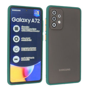BAOHU Hoesje Geschikt voor de Samsung Galaxy A72 & Galaxy A72 5G - Hard Case Backcover Telefoonhoesje - Donker Groen