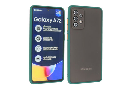 BAOHU Hoesje Geschikt voor de Samsung Galaxy A72 & Galaxy A72 5G - Hard Case Backcover Telefoonhoesje - Donker Groen