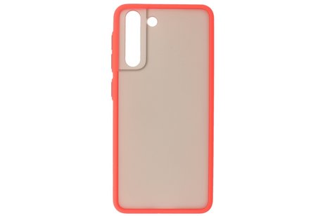 BAOHU Hoesje Geschikt voor de Samsung Galaxy S21 - Hard Case Backcover Telefoonhoesje - Rood