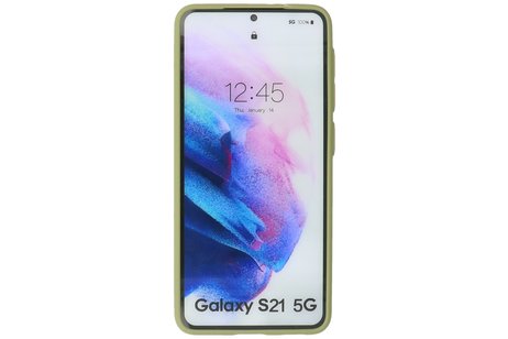 BAOHU Hoesje Geschikt voor de Samsung Galaxy S21 - Hard Case Backcover Telefoonhoesje - Groen