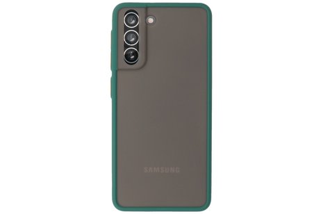 BAOHU Hoesje Geschikt voor de Samsung Galaxy S21 - Hard Case Backcover Telefoonhoesje - Donker Groen