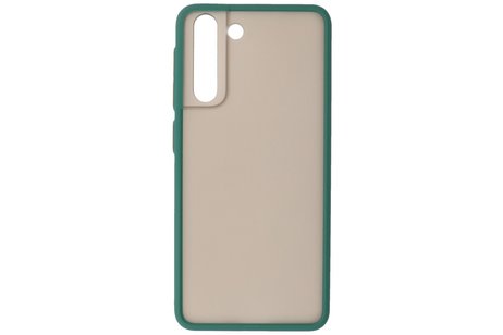 BAOHU Hoesje Geschikt voor de Samsung Galaxy S21 - Hard Case Backcover Telefoonhoesje - Donker Groen