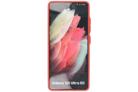 BAOHU Hoesje Geschikt voor de Samsung Galaxy S21 Ultra - Hard Case Backcover Telefoonhoesje - Rood