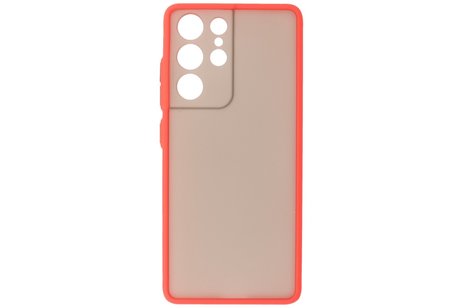 BAOHU Hoesje Geschikt voor de Samsung Galaxy S21 Ultra - Hard Case Backcover Telefoonhoesje - Rood