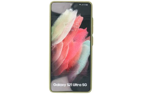 BAOHU Hoesje Geschikt voor de Samsung Galaxy S21 Ultra - Hard Case Backcover Telefoonhoesje - Groen