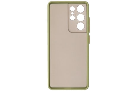 BAOHU Hoesje Geschikt voor de Samsung Galaxy S21 Ultra - Hard Case Backcover Telefoonhoesje - Groen