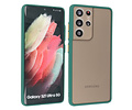 BAOHU Hoesje Geschikt voor de Samsung Galaxy S21 Ultra - Hard Case Backcover Telefoonhoesje - Donker Groen