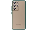 BAOHU Hoesje Geschikt voor de Samsung Galaxy S21 Ultra - Hard Case Backcover Telefoonhoesje - Donker Groen