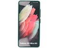 BAOHU Hoesje Geschikt voor de Samsung Galaxy S21 Ultra - Hard Case Backcover Telefoonhoesje - Donker Groen