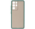 BAOHU Hoesje Geschikt voor de Samsung Galaxy S21 Ultra - Hard Case Backcover Telefoonhoesje - Donker Groen