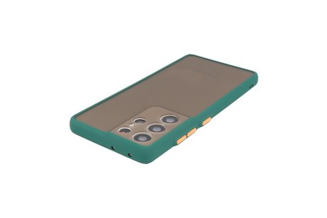 BAOHU Hoesje Geschikt voor de Samsung Galaxy S21 Ultra - Hard Case Backcover Telefoonhoesje - Donker Groen