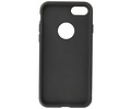 BAOHU - Lederen Hoesje Backcover - Geschikt voor iPhone SE 2020 - iPhone 8 - iPhone 7 - Zwart