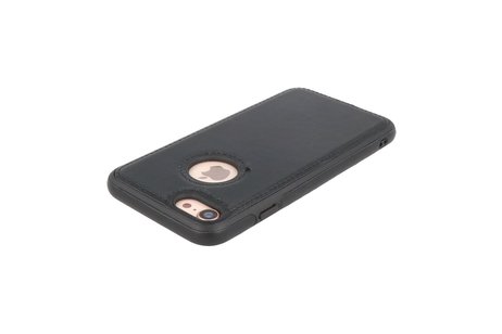 BAOHU BAOHU - Lederen Hoesje Backcover - Geschikt voor iPhone SE 2020 - iPhone 8 - iPhone 7 - Zwart