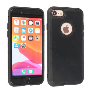 BAOHU BAOHU - Lederen Hoesje Backcover - Geschikt voor iPhone SE 2020 - iPhone 8 - iPhone 7 - Zwart