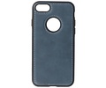 BAOHU - Lederen Hoesje Backcover - Geschikt voor iPhone SE 2020 - iPhone 8 - iPhone 7 - Navy