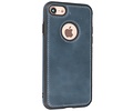 BAOHU BAOHU - Lederen Hoesje Backcover - Geschikt voor iPhone SE 2020 - iPhone 8 - iPhone 7 - Navy