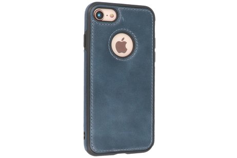 BAOHU BAOHU - Lederen Hoesje Backcover - Geschikt voor iPhone SE 2020 - iPhone 8 - iPhone 7 - Navy