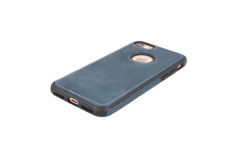 BAOHU BAOHU - Lederen Hoesje Backcover - Geschikt voor iPhone SE 2020 - iPhone 8 - iPhone 7 - Navy
