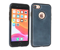 BAOHU - Lederen Hoesje Backcover - Geschikt voor iPhone SE 2020 - iPhone 8 - iPhone 7 - Navy