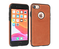 BAOHU BAOHU - Lederen Hoesje Backcover - Geschikt voor iPhone SE 2020 - iPhone 8 - iPhone 7 - Cognac