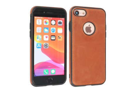BAOHU BAOHU - Lederen Hoesje Backcover - Geschikt voor iPhone SE 2020 - iPhone 8 - iPhone 7 - Cognac