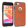 BAOHU BAOHU Lederen Hoesje Backcover iPhone SE 2020 Cognac
