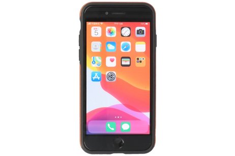 BAOHU - Lederen Hoesje Backcover - Geschikt voor iPhone SE 2020 - iPhone 8 - iPhone 7 - Cognac