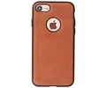 BAOHU - Lederen Hoesje Backcover - Geschikt voor iPhone SE 2020 - iPhone 8 - iPhone 7 - Cognac