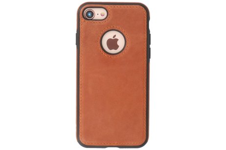 BAOHU - Lederen Hoesje Backcover - Geschikt voor iPhone SE 2020 - iPhone 8 - iPhone 7 - Cognac