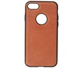 BAOHU - Lederen Hoesje Backcover - Geschikt voor iPhone SE 2020 - iPhone 8 - iPhone 7 - Cognac