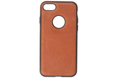 BAOHU - Lederen Hoesje Backcover - Geschikt voor iPhone SE 2020 - iPhone 8 - iPhone 7 - Cognac