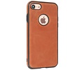 BAOHU - Lederen Hoesje Backcover - Geschikt voor iPhone SE 2020 - iPhone 8 - iPhone 7 - Cognac