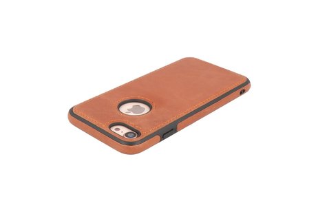 BAOHU - Lederen Hoesje Backcover - Geschikt voor iPhone SE 2020 - iPhone 8 - iPhone 7 - Cognac