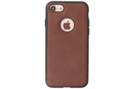 BAOHU BAOHU - Lederen Hoesje Backcover - Geschikt voor iPhone SE 2020 - iPhone 8 - iPhone 7 - Mocca
