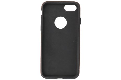BAOHU BAOHU - Lederen Hoesje Backcover - Geschikt voor iPhone SE 2020 - iPhone 8 - iPhone 7 - Mocca