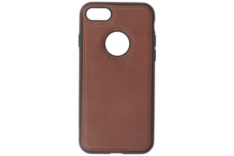 BAOHU - Lederen Hoesje Backcover - Geschikt voor iPhone SE 2020 - iPhone 8 - iPhone 7 - Mocca