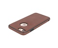 BAOHU - Lederen Hoesje Backcover - Geschikt voor iPhone SE 2020 - iPhone 8 - iPhone 7 - Mocca