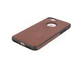 BAOHU BAOHU - Lederen Hoesje Backcover - Geschikt voor iPhone SE 2020 - iPhone 8 - iPhone 7 - Mocca