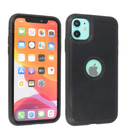 BAOHU BAOHU Lederen Hoesje Backcover iPhone 11 Zwart