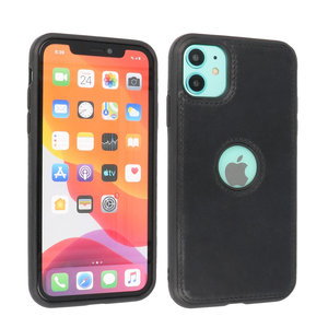 BAOHU BAOHU - Lederen Hoesje Backcover - Geschikt voor iPhone 11 - Zwart