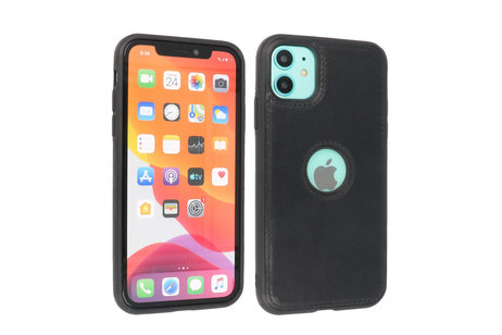 BAOHU - Lederen Hoesje Backcover - Geschikt voor iPhone 11 - Zwart