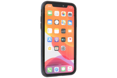 BAOHU BAOHU - Lederen Hoesje Backcover - Geschikt voor iPhone 11 - Navy