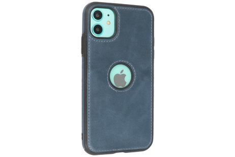 BAOHU BAOHU - Lederen Hoesje Backcover - Geschikt voor iPhone 11 - Navy