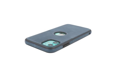 BAOHU BAOHU - Lederen Hoesje Backcover - Geschikt voor iPhone 11 - Navy