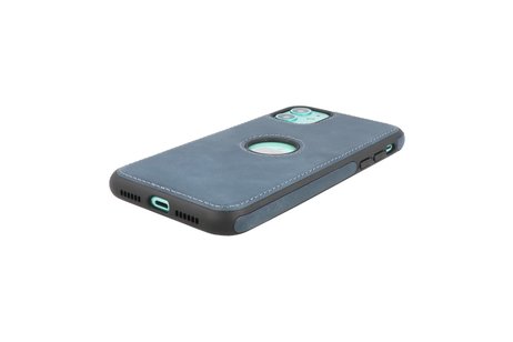 BAOHU BAOHU - Lederen Hoesje Backcover - Geschikt voor iPhone 11 - Navy
