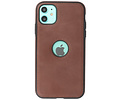 BAOHU BAOHU - Lederen Hoesje Backcover - Geschikt voor iPhone 11 - Mocca